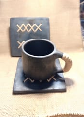 Terracotta by Sachii "Longpi Black Pottery Coaster Square" Set of 2