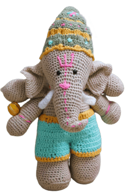 My Friend Ganesha - Handmade Crochet Doll | Stuffed Toys | Hinduism for Kids | Plushies | One of a kind gift for kids