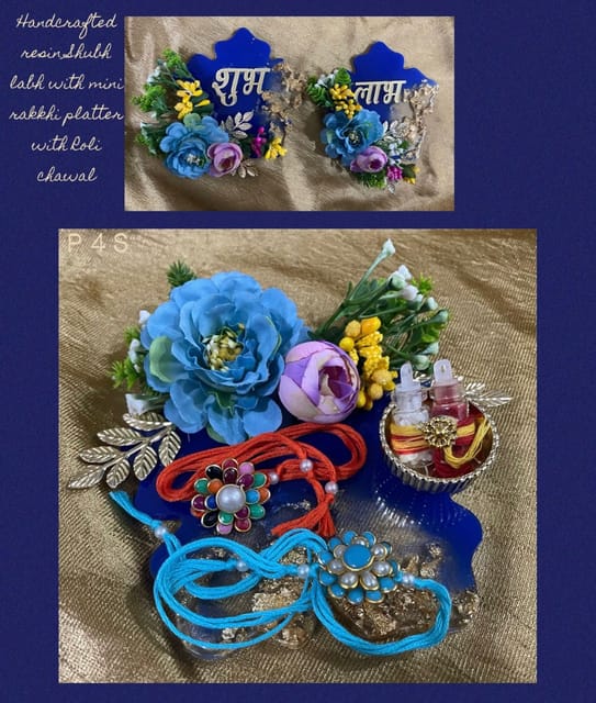 Rakhi Hampers | Resin Platter | Rakhi Set | Rakhi Combos | Rakhi Gifts | Ship Directly to your loved one