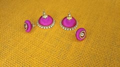 Pink Buta Thread Earrings and Studs VMMT1
