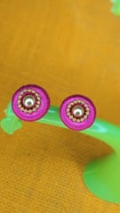 Pink Buta Thread Earrings and Studs VMMT1