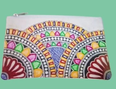 Canvas Travel Bag | Multipurpose bag | Women's Clutch | Toiletries Bag | Storage and Organiser | Pencil Box for Kids | Multipurpose pouch women | Mithila Art Products