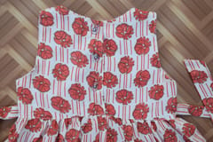 Red floral sleeveless cotton dress