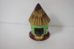 Wooden Village Country Side Lifestyle Multicolor Hut Showpiece-Combo2