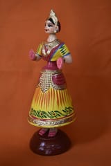 Yellow and Red Color Kondapalli Bommalu Dancing Doll(Small)