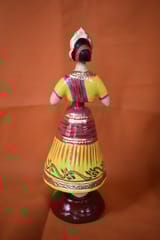 Yellow and Red Color Kondapalli Bommalu Dancing Doll(Small)