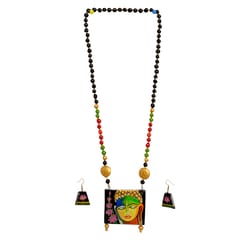 Multi Color Buddha Necklace and earrings set
