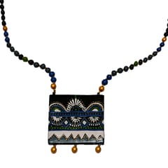 Multicolored Square shaped Necklace and earrings set