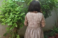 Chikankari Dress: Brown