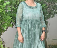 Chikankari Dress: Green