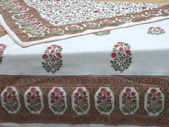 Pink and White Ethnic Indian Floral Design Reversible Single Bed Handcrafted Pure Cotton Dohar/Throw/Ac Quilt (60x90Inches)