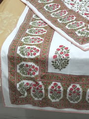 Pink and White Ethnic Indian Floral Design Reversible Single Bed Handcrafted Pure Cotton Dohar/Throw/Ac Quilt (60x90Inches)