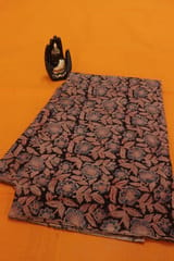 Black Kalamkari Handloom Cotton fabric -0040