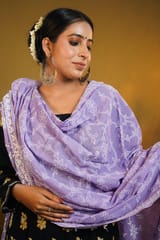 Purple Chikankari Dupatta