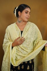 Yellow Chikankari Dupatta