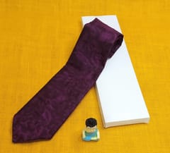 Kalamkari Purple Tie 008