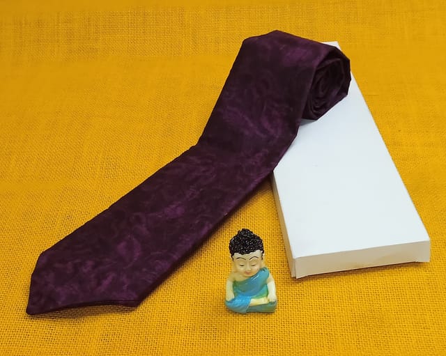 Kalamkari Purple Tie 008