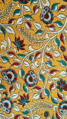 Kalamkari Yellow Fabric - 0043