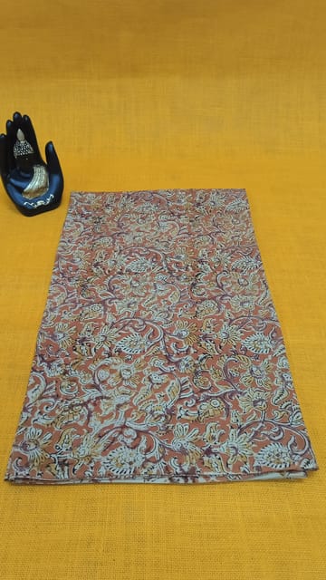 Kalamkari Orange Fabric - 0047
