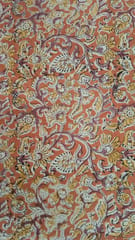 Kalamkari Orange Fabric - 0047
