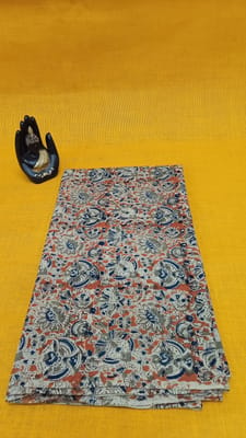 Kalamkari Orange Fabric - 0052