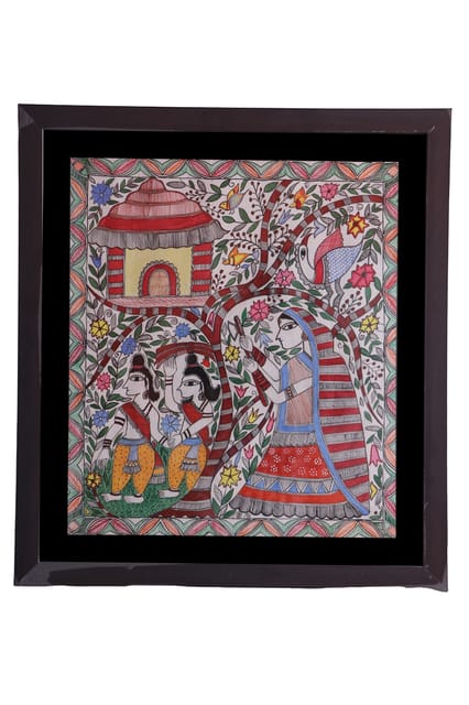 Divine Embrace – Sita Maa Vatsalaya Madhubani Painting