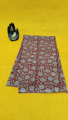 Red Kalamkari Handloom Cotton fabric - 0053