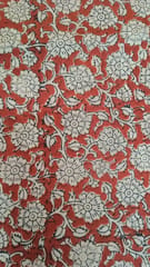 Red Kalamkari Handloom Cotton fabric - 0053
