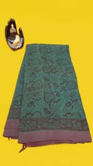 Green Kalamkari Handloom Cotton Saree-0025