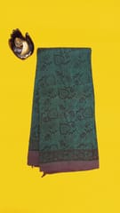 Green Kalamkari Handloom Cotton Saree-0025