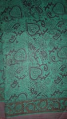 Green Kalamkari Handloom Cotton Saree-0025