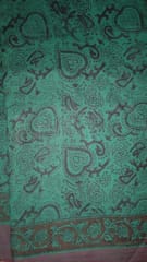 Green Kalamkari Handloom Cotton Saree-0025