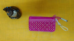 Pink Color Velvet Cloth Mobile Pouch VMM21