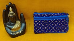 Blue Color Velvet Cloth Mobile Pouch VMM24