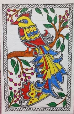 Nutan Saundarya – Handmade Madhubani Cotton Canvas Painting