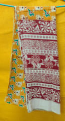Yellow and Red Kalamkari Dupatta VMM 010
