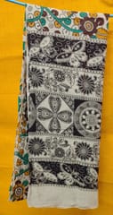 Cream And Black Kalamkari Dupatta VMM 012