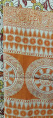 Cream and Orange Kalamkari Dupatta VMM13