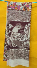 Orange and Brown Kalamkari Dupatta VMM 018