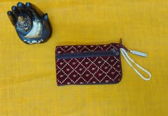 Marron and Pink Velvet Cloth Mobile Pouches Combo 1
