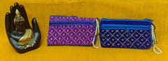 Violet and Blue Velvet Cloth Mobile Pouches Combo 7