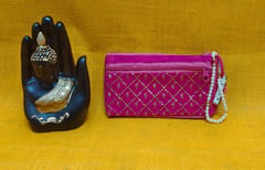 Pink and Blue Velvet Cloth Mobile Pouches Combo 9