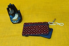 Marron and Blue Velvet Cloth Mobile Pouches Combo 10