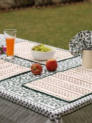 Reversible Organic Cotton Placemats, set of 4, Abstract Leaf Design