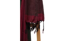 Tisser Khadi Stribe Saree with Attached Blouse Piece (Maroon/Green)