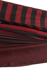 Tisser Khadi Stribe Saree with Attached Blouse Piece (Maroon/Black)