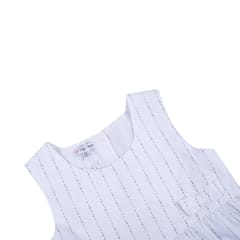 Girls White Dot Printed Dress