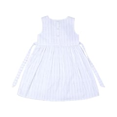 Girls White Dot Printed Dress