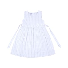 Girls White Dot Printed Dress