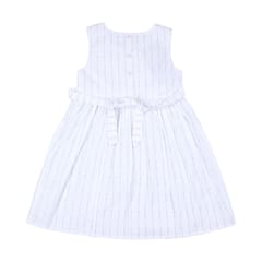 Girls White Dot Printed Dress